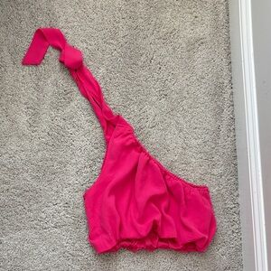 Elegant Pink One-Shoulder Women's Top and skirt